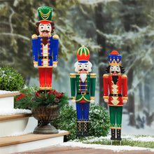  Nutcracker Metal Garden Stake, Set 3, 36" Tall