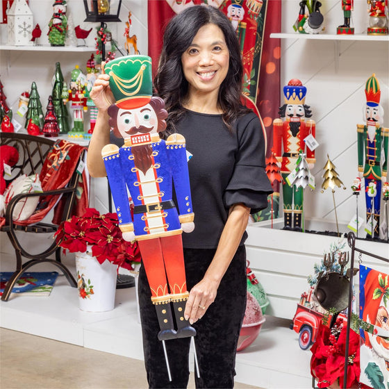 Nutcracker Metal Garden Stake, Set 3, 36" Tall