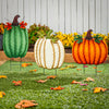 Pumpkin Patch Metal Garden Stake, Set 3, 22"H