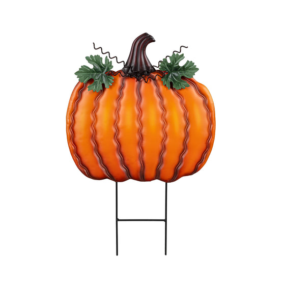 Pumpkin Patch Metal Garden Stake, Set 3, 22"H