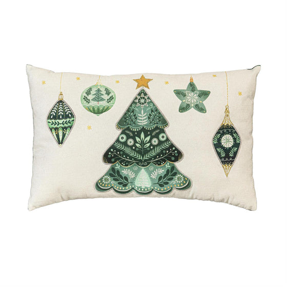 Christmas Green Tree Pillow, 16" Width