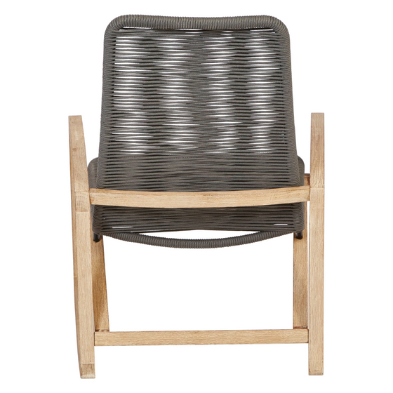 Teak Wood and Rope Rocking Chair, Indoor/Outdoor