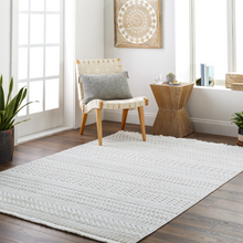  White Textured Indoor Rug