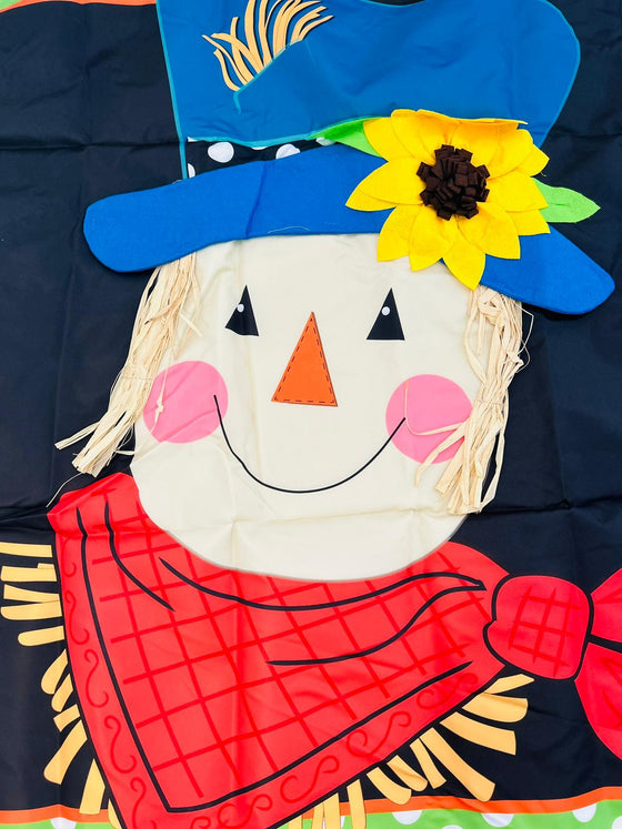Scarecrow Friend House Large Flag