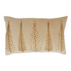 Beaded Christmas Trees Lumbar Natural Pillow, 14" x 22"