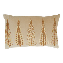  Beaded Christmas Trees Lumbar Natural Pillow, 14" x 22"