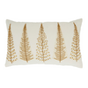 Beaded Christmas Trees Lumbar White Pillow, 14" x 22"