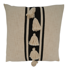  Striped Tassel Pillow, 20"