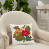 Beaded Flower Pillow, 16"