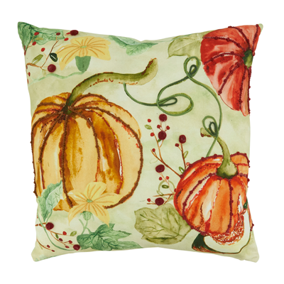 Pumpkin Embroidery Pillow, 18"