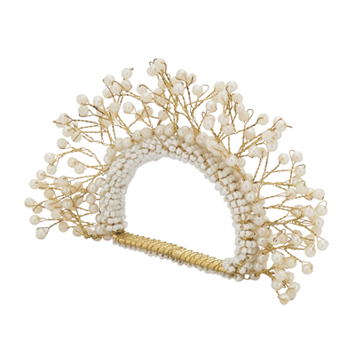 Pearl Crown Napkin Ring, Set 4