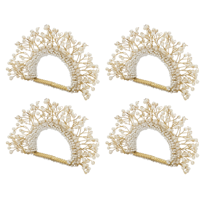 Pearl Crown Napkin Ring, Set 4