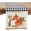 Plaid Embroidered Pumpkins Runner, 70"
