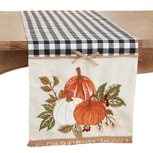  Plaid Embroidered Pumpkins Runner, 70"
