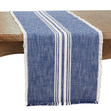  Striped Cotton Blue Jean Color Table Runner, 72" Width