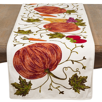 Embroidered Pumpkin Runner