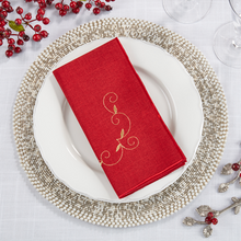  Burgundy Red Polyester Christmas Napkin, Set 4