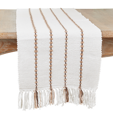  Striped Ivory & Caramel Color Runner, 72" Width