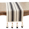 Stripe Runner With Wooden Beaded Tassels, 72"