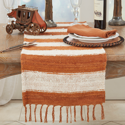 Terracota Striped Runner, 72"