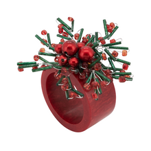  Beaded Napkin Ring, Set 4