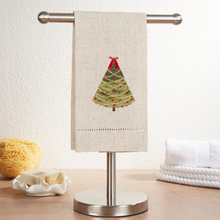  Embroidered And Hemstitched Christmas Tree Guest Towel