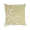 Embroidered Green Flower Pillow, 18"