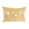 Rectangular Flower Embroidered Pillow, 14" x 20"