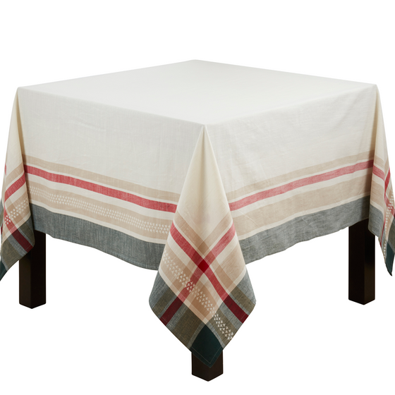 100% Cotton Christmas Tablecloth, Square & Rectangular Sizes