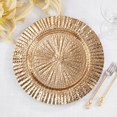 Gold Ribbed Border Charger, Set 4