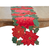 Poinsettia Beaded Gold & Red Runner