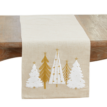 Embroidered Christmas Trees Runner, 70"