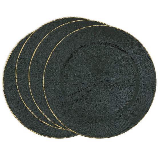 Black Starburst Charger, Set 4