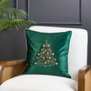 Embroidered Christmas Tree Green Pillow