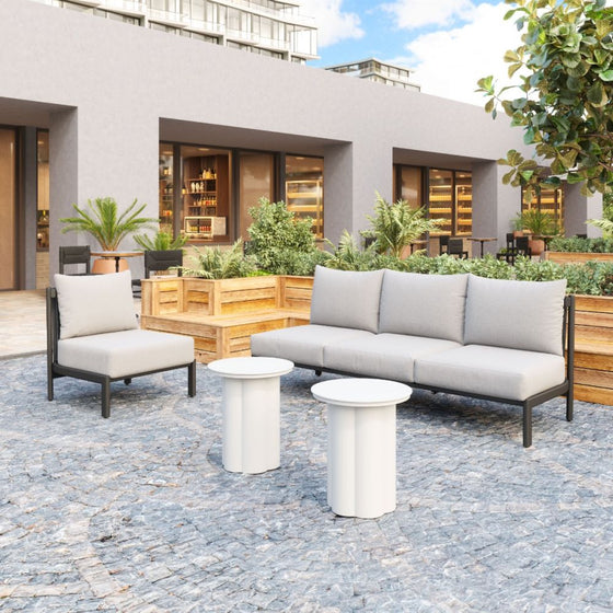 Outdoor Modern Charcoal Gray Sofa