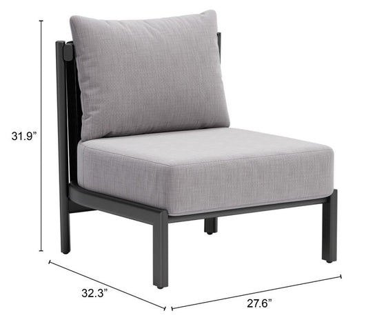 Outdoor Modern Charcoal Gray Chair