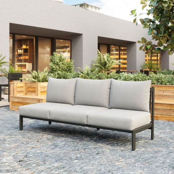 Outdoor Modern Charcoal Gray Sofa