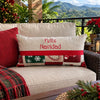 Feliz Navidad Red & Green Lumbar Pillow, Size 12" x 26"