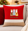 Feliz Navidad Red  Three Kings Pillow