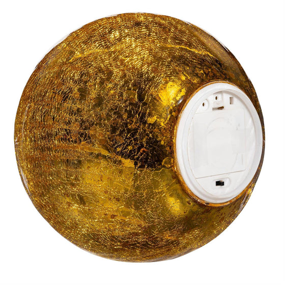 Set 2 LED Crackle Glass Decorative Ball, 8"High