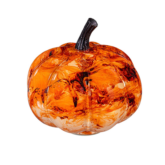 Pumpkin Marble Glass Table Décor, 9.75"