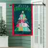 Quilted Christmas Tree Applique Large Flag