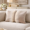 Ava Beige Velvet Lumbar Pillow