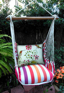  Stripes And Birds Pillow Swing Set, 4 Pieces