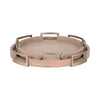 Round Wood & Gold Mate Tray