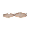 Round Wood & Gold Mate Tray