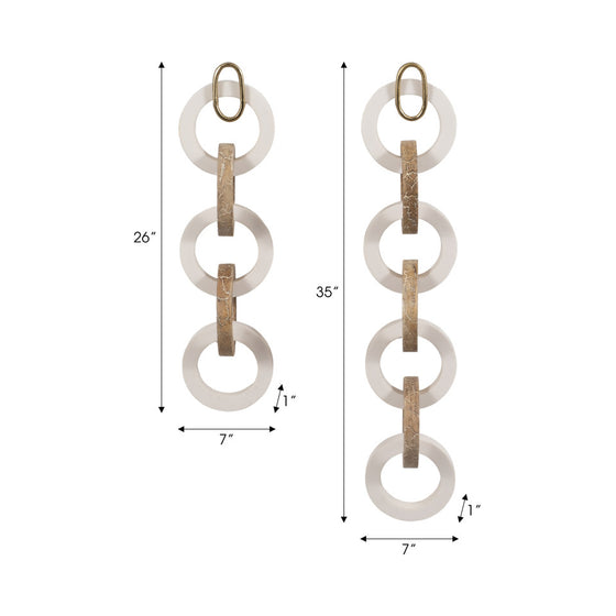 Wood & Resin Wall Decorative Chains, 35" High