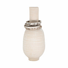  Ivory Vase With Silver Rings, 13" Tall