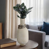 Ivory Vase With Silver Rings, 16" Tall