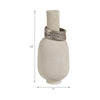Ivory Vase With Silver Rings, 16" Tall